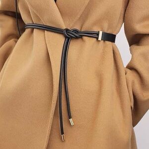 New! Black Vegan Leather Wrap Belt (8468)